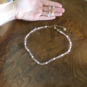 Swarovski Chrystal necklace and earrings